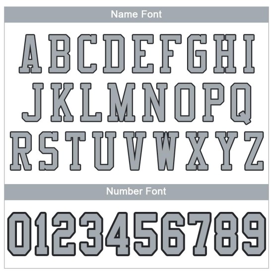 Jersey Football Mesh Authentiek Zilver-Zwart Wit Aangepast Jersey Football Mesh Authentiek Zilver-Zwart Wit Aangepast