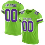 Voetbal Mesh Groen Jersey Custom Neon Paars-Wit Authentiek Voetbal Mesh Groen Jersey Custom Neon Paars-Wit Authentiek