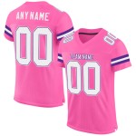 Authentieke voetbalshirts op maat, wit-paars roze mesh Authentieke voetbalshirts op maat, wit-paars roze mesh