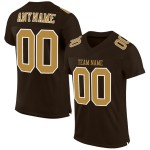 Mesh Jersey Custom Authentieke Oudbruine Goud-Witte Voetbal Mesh Jersey Custom Authentieke Oudbruine Goud-Witte Voetbal