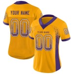 Voetbalshirt op maat paars-wit drift mode mesh goud Voetbalshirt op maat paars-wit drift mode mesh goud