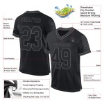 Jersey Football Authentic Grijs Throwback Custom Mesh Zwart Staal Jersey Football Authentic Grijs Throwback Custom Mesh Zwart Staal