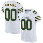 Groen-Goud Custom Mesh Voetbalshirt Wit Authentiek Groen-Goud Custom Mesh Voetbalshirt Wit Authentiek