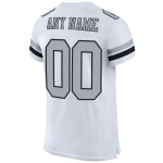 Jersey Football Mesh Authentiek Zilver-Zwart Wit Aangepast Jersey Football Mesh Authentiek Zilver-Zwart Wit Aangepast