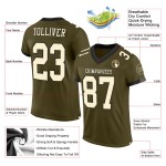 Salute Jersey Football Authentieke Mesh Naar Crème-Zwarte Aangepaste Olijf Service Salute Jersey Football Authentieke Mesh Naar Crème-Zwarte Aangepaste Olijf Service