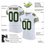 Groen-Goud Custom Mesh Voetbalshirt Wit Authentiek Groen-Goud Custom Mesh Voetbalshirt Wit Authentiek