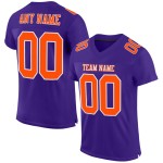 Authentiek paars voetbalshirt met aangepaste oranje-witte mesh Authentiek paars voetbalshirt met aangepaste oranje-witte mesh