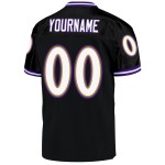 Zwart op maat gemaakt wit-paars shirt met authentieke throwback-voetbalmesh Zwart op maat gemaakt wit-paars shirt met authentieke throwback-voetbalmesh