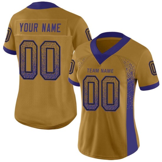 Aangepaste mode-trui paars-zwart goud mesh voetbal drift oud Aangepaste mode-trui paars-zwart goud mesh voetbal drift oud