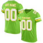 Wit-geelgroen neon mesh custom voetbalshirt authentiek Wit-geelgroen neon mesh custom voetbalshirt authentiek