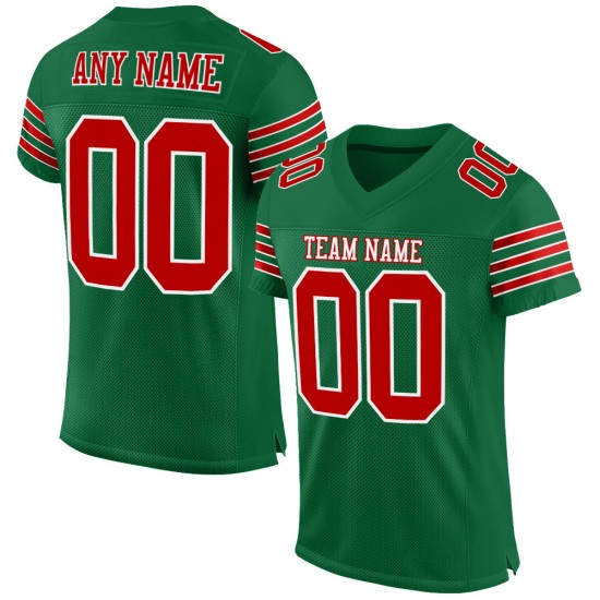 Jersey Rood-Wit Authentiek Mesh Custom Groen Voetbal Kelly Jersey Rood-Wit Authentiek Mesh Custom Groen Voetbal Kelly
