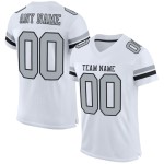 Jersey Football Mesh Authentiek Zilver-Zwart Wit Aangepast Jersey Football Mesh Authentiek Zilver-Zwart Wit Aangepast