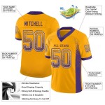Voetbalshirt op maat paars-wit drift mode mesh goud Voetbalshirt op maat paars-wit drift mode mesh goud