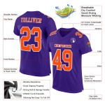Authentiek paars voetbalshirt met aangepaste oranje-witte mesh Authentiek paars voetbalshirt met aangepaste oranje-witte mesh