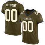 Salute Jersey Football Authentieke Mesh Naar Crème-Zwarte Aangepaste Olijf Service Salute Jersey Football Authentieke Mesh Naar Crème-Zwarte Aangepaste Olijf Service