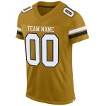 Wit-zwarte voetbal mesh authentieke aangepaste gouden trui oud Wit-zwarte voetbal mesh authentieke aangepaste gouden trui oud