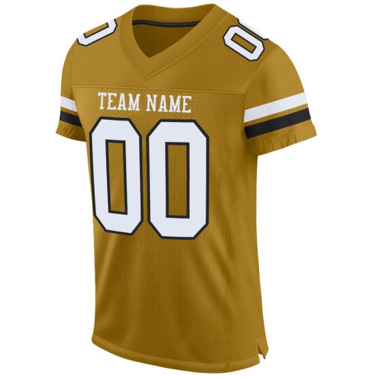 Wit-zwarte voetbal mesh authentieke aangepaste gouden trui oud Wit-zwarte voetbal mesh authentieke aangepaste gouden trui oud