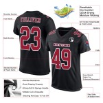 Cardinal-White Authentiek Zwart Mesh Voetbalshirt op Maat Cardinal-White Authentiek Zwart Mesh Voetbalshirt op Maat