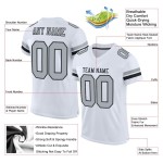 Jersey Football Mesh Authentiek Zilver-Zwart Wit Aangepast Jersey Football Mesh Authentiek Zilver-Zwart Wit Aangepast