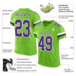 Voetbal Mesh Groen Jersey Custom Neon Paars-Wit Authentiek Voetbal Mesh Groen Jersey Custom Neon Paars-Wit Authentiek