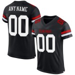 Authentiek op maat gemaakt mesh zwart wit-rood voetbalshirt Authentiek op maat gemaakt mesh zwart wit-rood voetbalshirt
