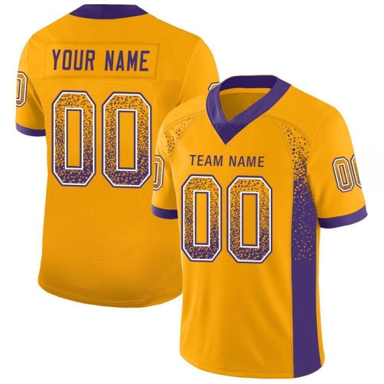 Voetbalshirt op maat paars-wit drift mode mesh goud Voetbalshirt op maat paars-wit drift mode mesh goud